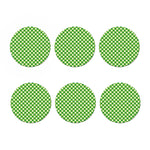 Shamrock Green And White Gingham Print Coaster Set