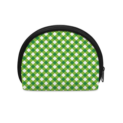 Shamrock Green And White Gingham Print Coin Purse