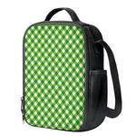 Shamrock Green And White Gingham Print Crossbody Lunch Bag