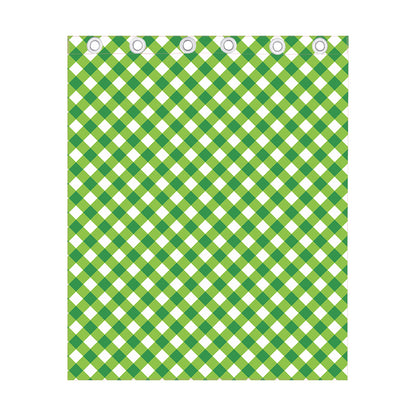 Shamrock Green And White Gingham Print Curtain