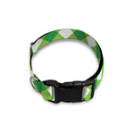 Shamrock Green And White Gingham Print Dog Collar
