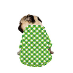 Shamrock Green And White Gingham Print Dog Zip Up Jacket