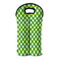 Shamrock Green And White Gingham Print Double Neoprene Wine Tote