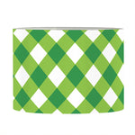 Shamrock Green And White Gingham Print Drum Lamp Shade