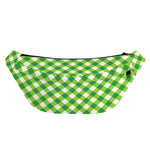 Shamrock Green And White Gingham Print Fanny Pack