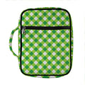 Shamrock Green And White Gingham Print Front Pocket Bible Bag