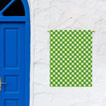 Shamrock Green And White Gingham Print Garden Flag
