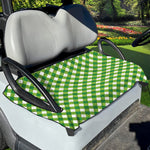 Shamrock Green And White Gingham Print Golf Cart Seat Cover