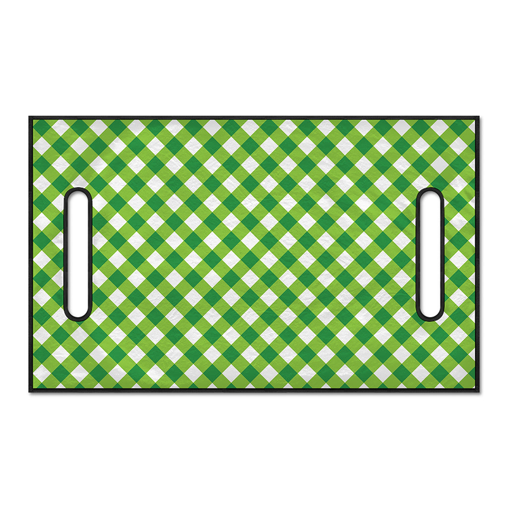 Shamrock Green And White Gingham Print Golf Cart Seat Cover