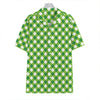 Shamrock Green And White Gingham Print Hawaiian Shirt