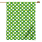 Shamrock Green And White Gingham Print House Flag