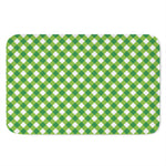 Shamrock Green And White Gingham Print Indoor Door Mat