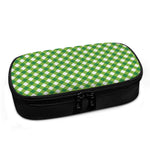 Shamrock Green And White Gingham Print Insulin Cooler Travel Case