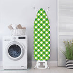 Shamrock Green And White Gingham Print Ironing Board Cover