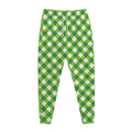 Shamrock Green And White Gingham Print Jogger Pants