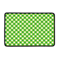 Shamrock Green And White Gingham Print Kitchen Mat