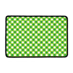 Shamrock Green And White Gingham Print Kitchen Mat