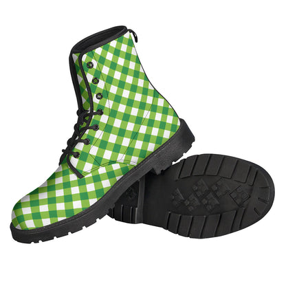Shamrock Green And White Gingham Print Backpack