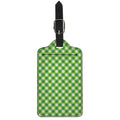Shamrock Green And White Gingham Print Luggage Tag