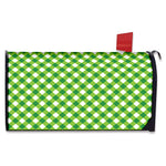 Shamrock Green And White Gingham Print Mailbox Cover