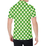 Shamrock Green And White Gingham Print Men's Shirt