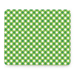 Shamrock Green And White Gingham Print Mouse Pad