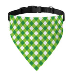 Shamrock Green And White Gingham Print Over The Collar Dog Bandana