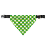 Shamrock Green And White Gingham Print Over The Collar Dog Bandana