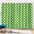 Shamrock Green And White Gingham Print Pencil Pleat Curtains