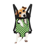 Shamrock Green And White Gingham Print Pet Carrier Backpack