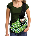 Shamrock Green And White Gingham Print Pet Sling Carrier