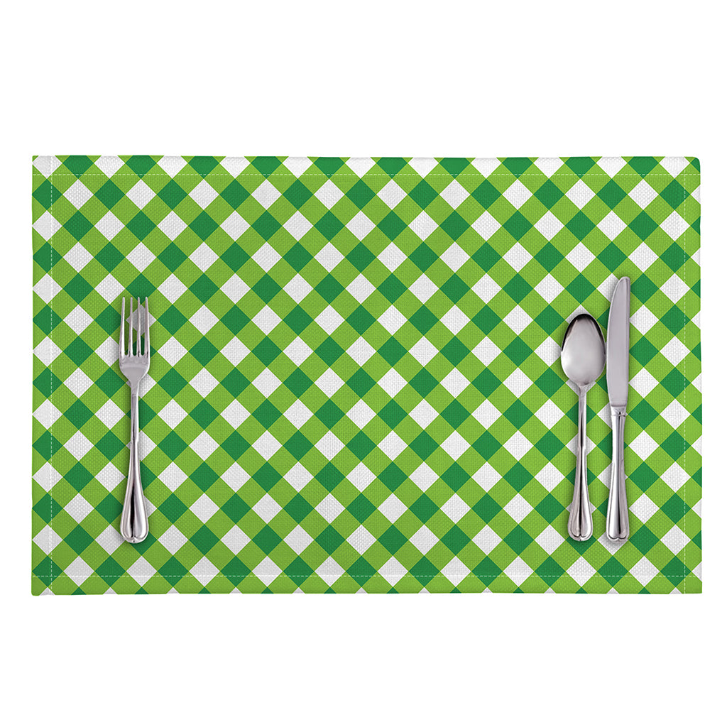 Shamrock Green And White Gingham Print Placemat