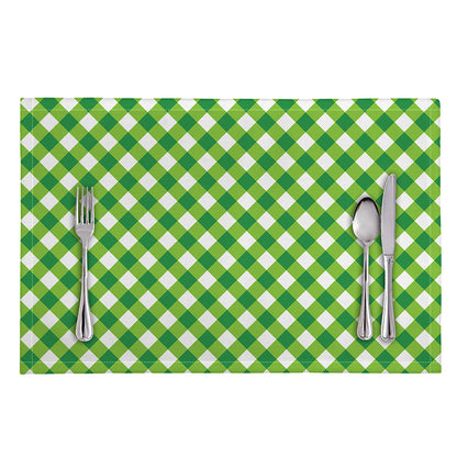 Shamrock Green And White Gingham Print Placemat