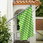 Shamrock Green And White Gingham Print Polyester Flag