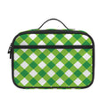 Shamrock Green And White Gingham Print Portable Lunch Bag