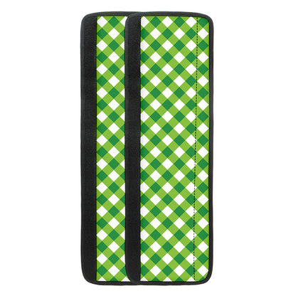 Shamrock Green And White Gingham Print Refrigerator Handle Covers