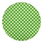 Shamrock Green And White Gingham Print Round Blanket