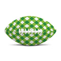 Shamrock Green And White Gingham Print Rugby Ball