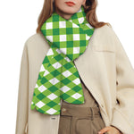 Shamrock Green And White Gingham Print Scarf