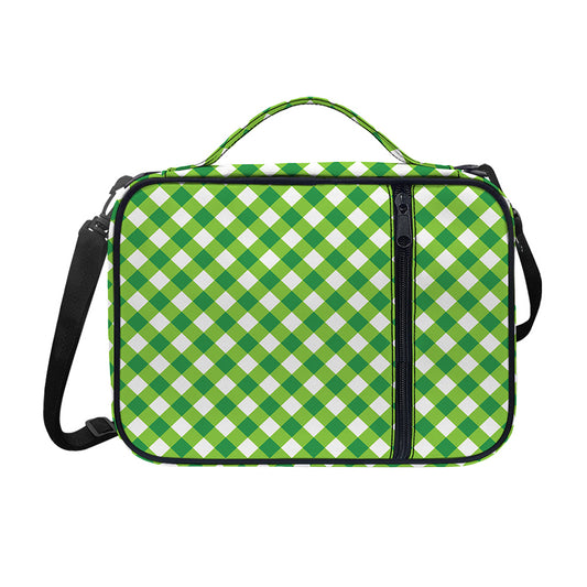 Shamrock Green And White Gingham Print Shoulder Strap Bible Bag