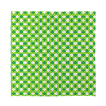 Shamrock Green And White Gingham Print Silk Bandana