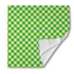 Shamrock Green And White Gingham Print Silk Bandana