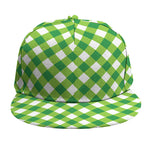 Shamrock Green And White Gingham Print Snapback Cap