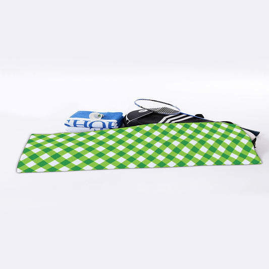 Shamrock Green And White Gingham Print Sports Towel