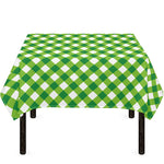 Shamrock Green And White Gingham Print Tablecloth