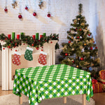 Shamrock Green And White Gingham Print Tablecloth