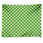 Shamrock Green And White Gingham Print Tapestry
