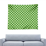 Shamrock Green And White Gingham Print Tapestry