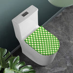 Shamrock Green And White Gingham Print Toilet Lid Cover