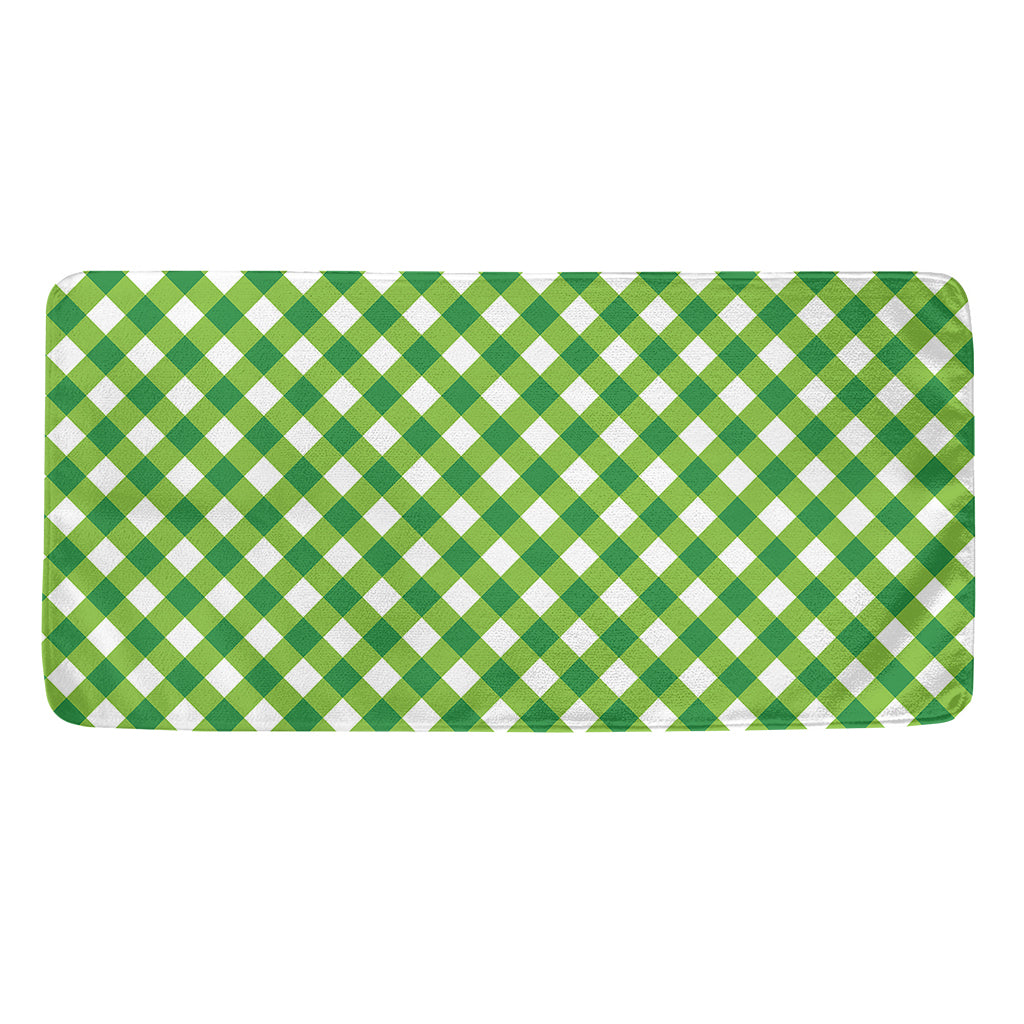 Shamrock Green And White Gingham Print Towel